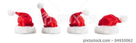 Set of Santa hats. Isolated on white background. 84930062