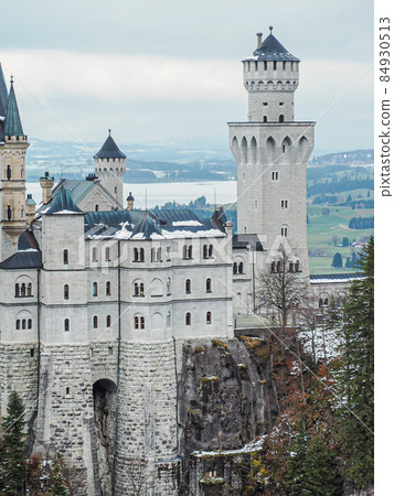 Neuschwanstein Castle with snow in Germany Neuschwanstein Castle with snow in Germany 84930513