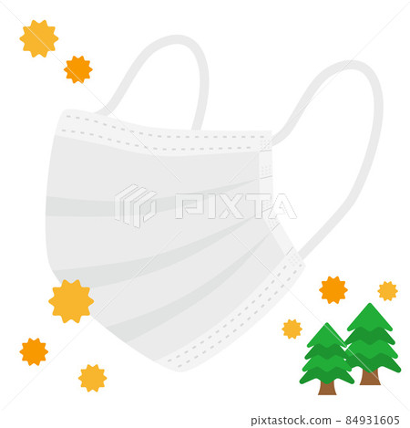 面具和花粉的插圖 面具和花粉的插圖 84931605