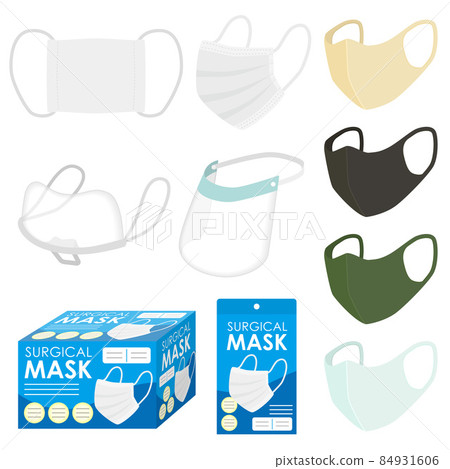 面具和盾牌插圖集 84931606