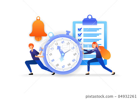 determine and manage time. complete work deadlines to streamline business. speed for successful careers. vector illustration concept for, landing page, web, ui, banner, poster, template, background determine and manage time. complete work deadlines to streamline business. speed for successful careers. vector illustration concept for, landing page, web, ui, banner, poster, template, background 84932261