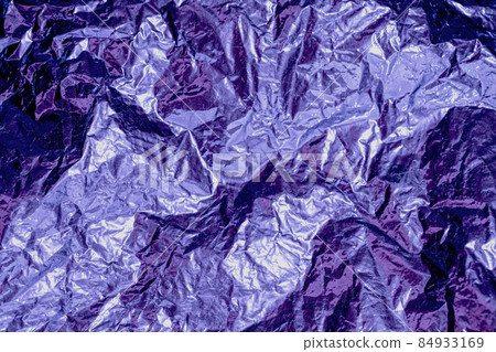 creased metal foil sheet in trendy velvet lilac violet color 84933169