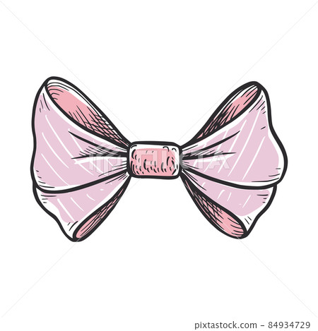 Tie bow color doodle sketch 84934729