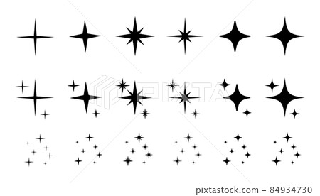 Shine sparkle star icon set 84934730