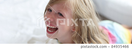 Portrait of crying screaming little girl closeup Portrait of crying screaming little girl closeup 84935466