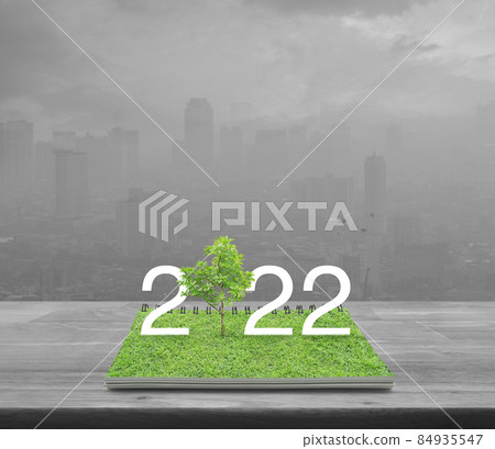 Happy new year 2022 ecological cover concept 84935547