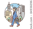 Illustration of a man in a walking suit 84936096