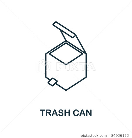 Trash Can icon. Line element from bathroom collection. Linear Trash Can icon sign for web design, infographics and more. Trash Can icon. Line element from bathroom collection. Linear Trash Can icon sign for web design, infographics and more. 84936153