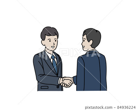 握手的商人,男性上班族,工作問候,交易協議,企業 握手的商人,男性上班族,工作問候,交易協議,企業 84936224