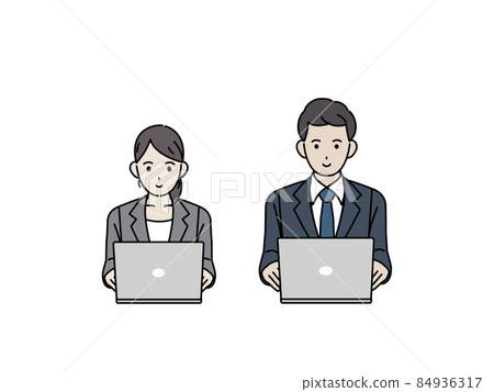 從事個人電腦、程序員、工程師、工作、辦公桌工作的男女上班族 84936317