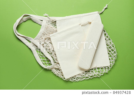 Eco friendly zero waste concept on green background 84937428