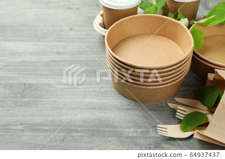 Eco friendly zero waste concept on gray textured background 84937437