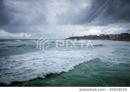 Seaside and beach of the city of Biarritz Seaside and beach of the city of Biarritz 84938039