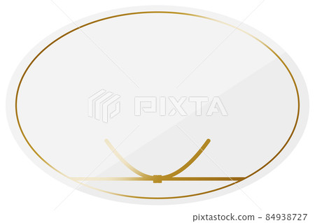 橢圓框 White & Gold Mizuhiki (Knot) 84938727