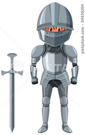 Medieval knight in armor costume isolated-插圖素材 [84939264] - PIXTA圖庫