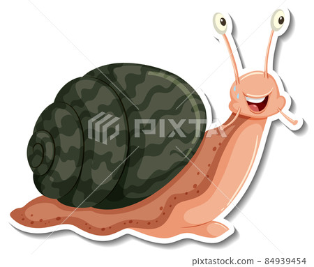 A snail animal cartoon sticker A snail animal cartoon sticker 84939454