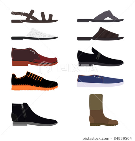 Set of shoes mens. Vector illustrations. Boot,... - Stock Illustration ...