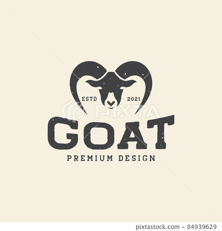 vintage head mount goats logo symbol icon vector graphic design illustration idea creative 84939629