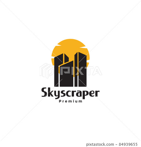 silhouette skyscraper with sunset logo symbol icon vector graphic design illustration idea creative silhouette skyscraper with sunset logo symbol icon vector graphic design illustration idea creative 84939655