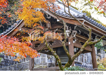 深秋的京都永觀堂鐘樓 84940695