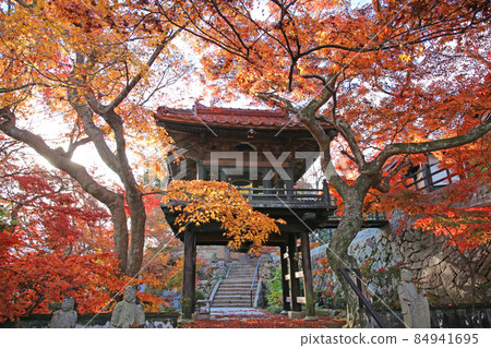 Autumn leaves at the welcoming temple 84941695