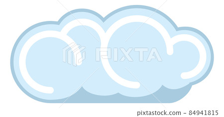 Cute cartoon cloud. Blue fluffy round icon 84941815