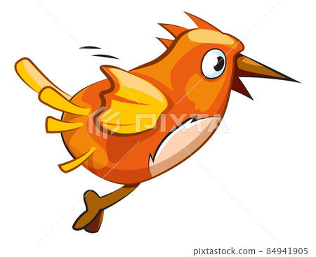 Orange bird. Robin flying. Cute cartoon character Orange bird. Robin flying. Cute cartoon character 84941905