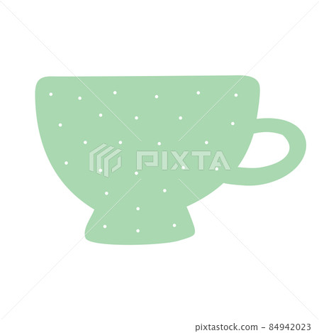 Tea cup with dots hand drawn doodle illustration Tea cup with dots hand drawn doodle illustration 84942023