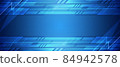 Abstract blue technology with geometric design and digital network background 84942578