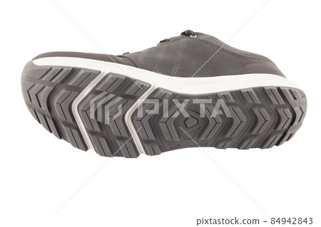 black summer walking lightweight shoe outsole isolated on white background 84942843
