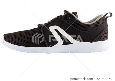 black airmesh summer walking lightweight shoe isolated on white background black airmesh summer walking lightweight shoe isolated on white background 84942860
