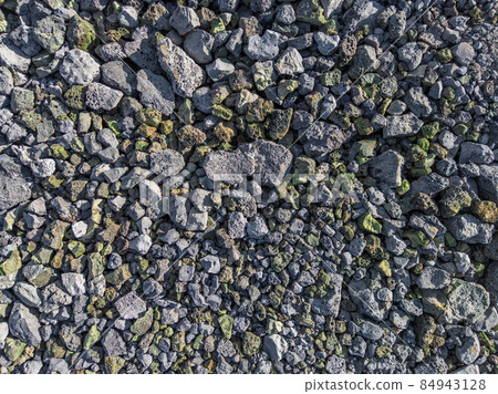 gray and green metallurgical slag macadam stone bedding - full frame background and texture 84943128