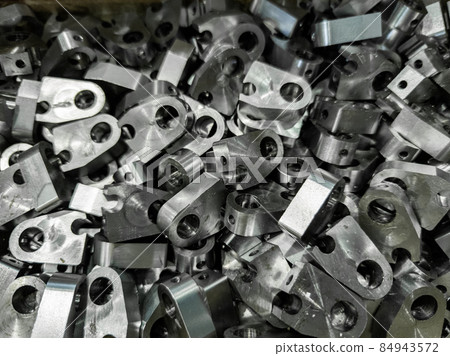 pile of shiny steel parts, full frame industrial background 84943572