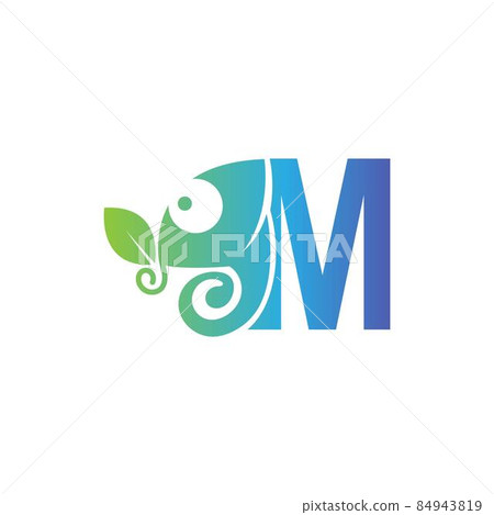 Letter M icon with chameleon logo design template Letter M icon with chameleon logo design template 84943819