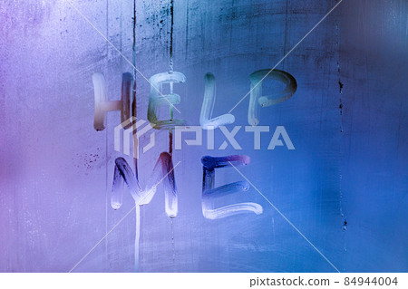 words help me handwritten on night wet window glass with blue color gradient words help me handwritten on night wet window glass with blue color gradient 84944004
