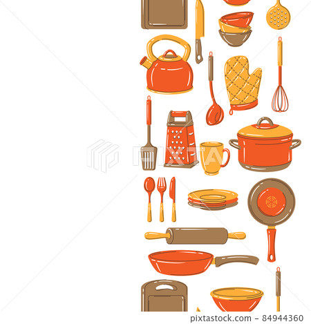 Seamless pattern with kitchen utensils. Cooking tools for home and restaurant. Seamless pattern with kitchen utensils. Cooking tools for home and restaurant. 84944360