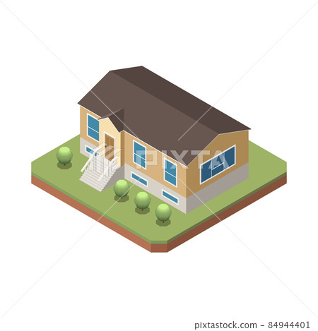 Suburban Private House Composition - Stock Illustration [84944401] - PIXTA