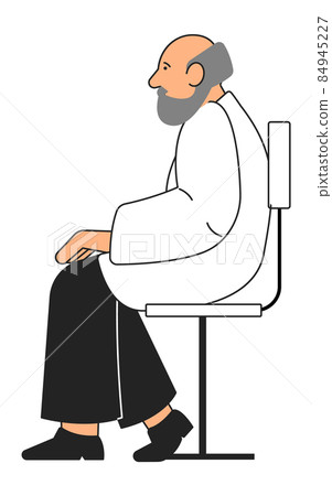 Man sitting on chair. Bearded doctor waiting for patient 84945227