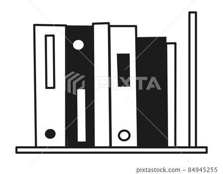 Document storage shelf. Paper folders in row. File archive icon 84945255