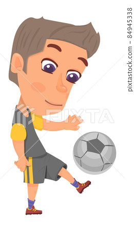 Cartoon footbal player. Boy with soccer ball. Child sport Cartoon footbal player. Boy with soccer ball. Child sport 84945338