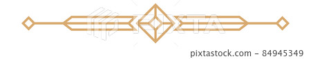 Geometric ornament divider. Vintage pattern line element 84945349