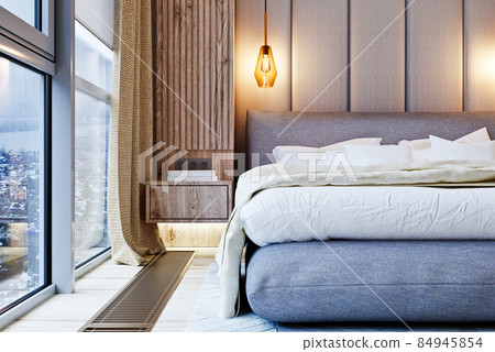 interior of a bedroom in a modern style interior of a bedroom in a modern style 84945854