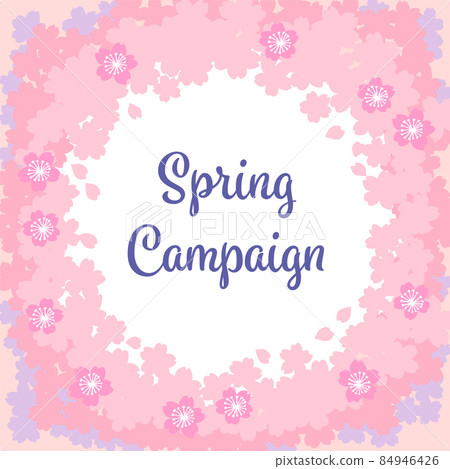 櫻花盛開，春天圖像插圖背景橫幅，競選廣告材料的矢量數據 84946426