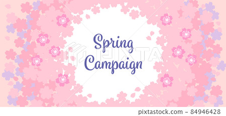 Cherry blossoms in full bloom, spring image illustration background banner, header, vector data for campaign advertising material 84946428
