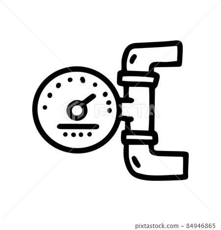 heating system pressure gauge line vector doodle simple icon heating system pressure gauge line vector doodle simple icon 84946865