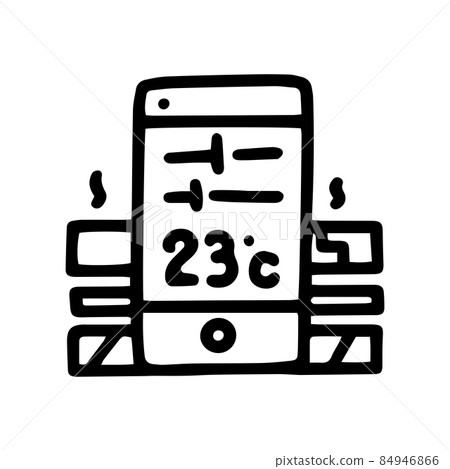warm floor app control line vector doodle simple icon warm floor app control line vector doodle simple icon 84946866