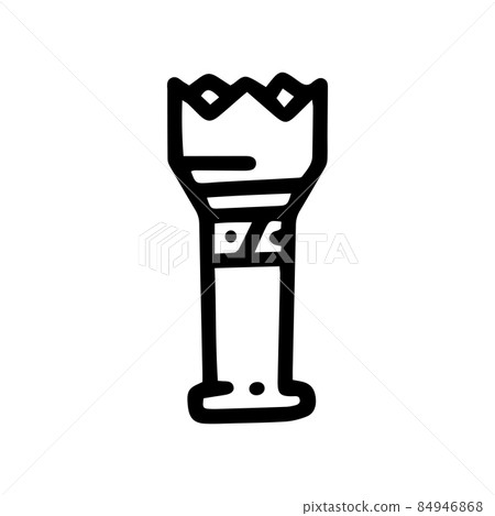 tactical flashlight line vector doodle simple icon 84946868