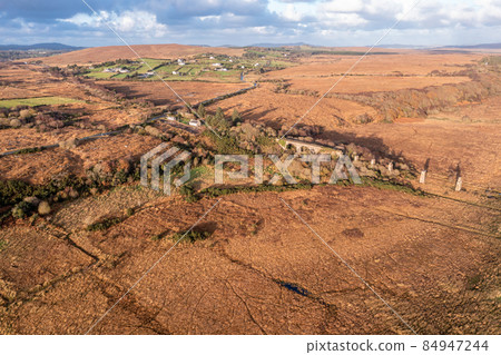 Aerial view of the Owencarrow Railway Viaduct by Creeslough in County Donegal - Ireland 84947244