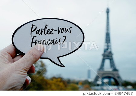 text do you speak French, in French, in Paris 84947497
