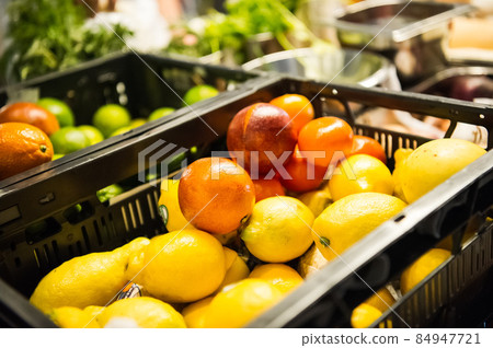 Fresh vegetables in a box. Citrus box 84947721